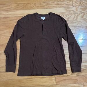 Todd Snyder Thermal Brown Long Sleeve Henley Medium